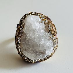 Raw Freeform Rock Statement Ring / Anillo de Piedra Natural