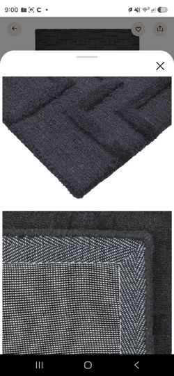 Black Geometric Pattern Area Rug