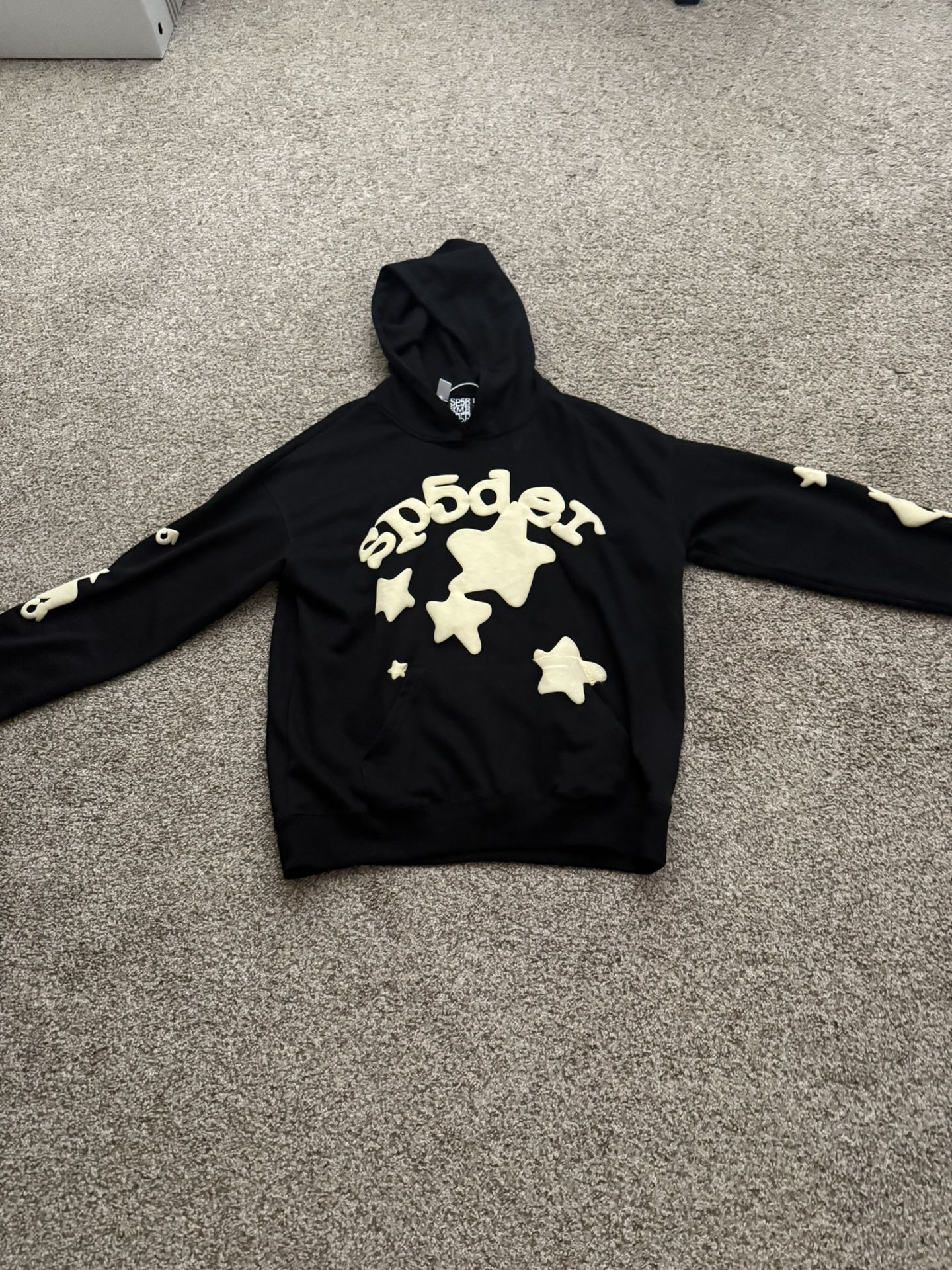 Sp5der Hoodie, Black And Yellow, M