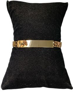 7" Ladies tri gold I.D bracelet #33599