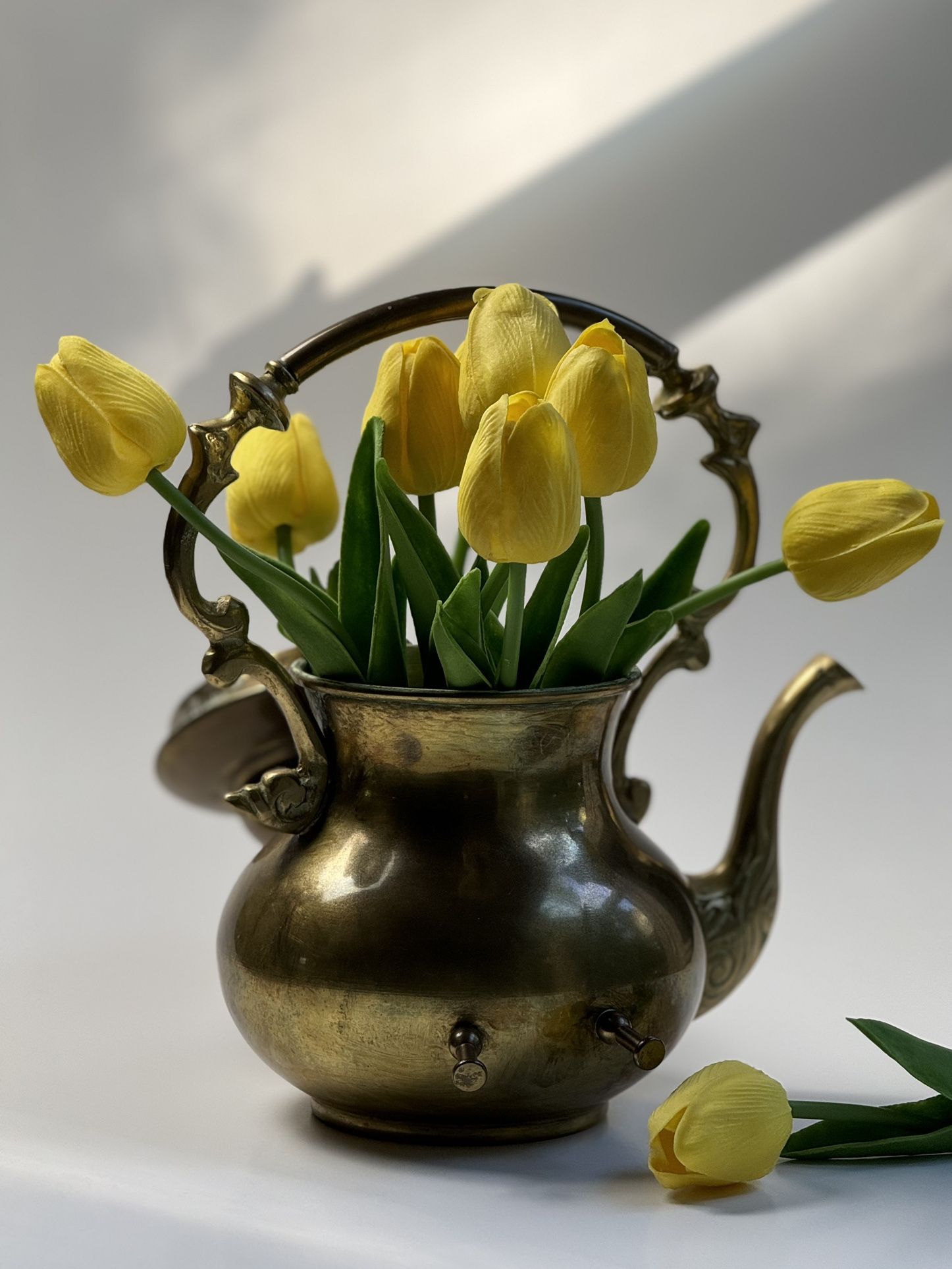 Vintage Heavy Solid Brass Coffee / Tea / Water Kettle / Vase