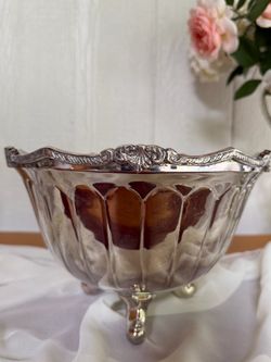 Silver-Plated Footed Decorative Bowl
