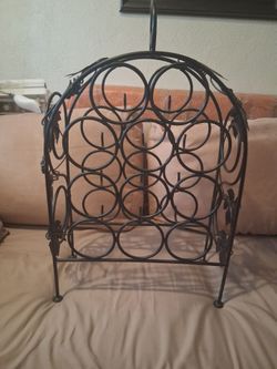 Wrought  Iron 11 Bottle Wine  holder Grapevine Accent