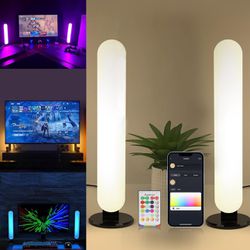 Smart Desk Lamp 2 Pack with WiFi APP Control Compatible with Alexa and Google Adjustable White and RGB Colors Music Sync USB Bedside Lamp-Perfect for 