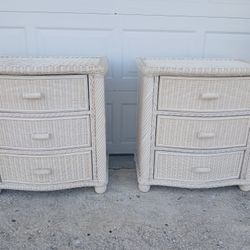 Large Wicker Nightstands 