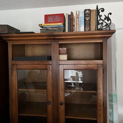 Twin Book/Display Cabinets, With Option For Bridge