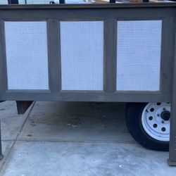Queen Bed Frame & Bed Slide Table 