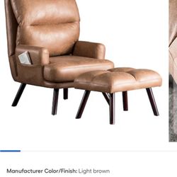 Chaise Lounge Chair Office Chair Lazy Chair Relaxing Meditation Suede Brown Leather 