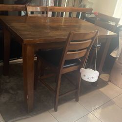 High Top Table With Bench