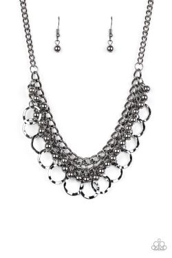 New necklace set color black metal