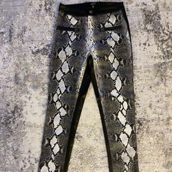 Faux Leather Snakeskin Pants
