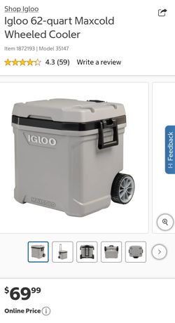 Igloo 62-quart Maxcold Wheeled Cooler $55