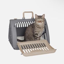 SportPet Designs Foldable Travel Cat Carrier with A Bed - Front Door Plastic Collapsible Carrier - Shipping available 