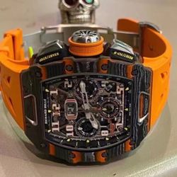 Men's watch Swiss watch Black dial Synthetic fiber case Carbon fiber strap