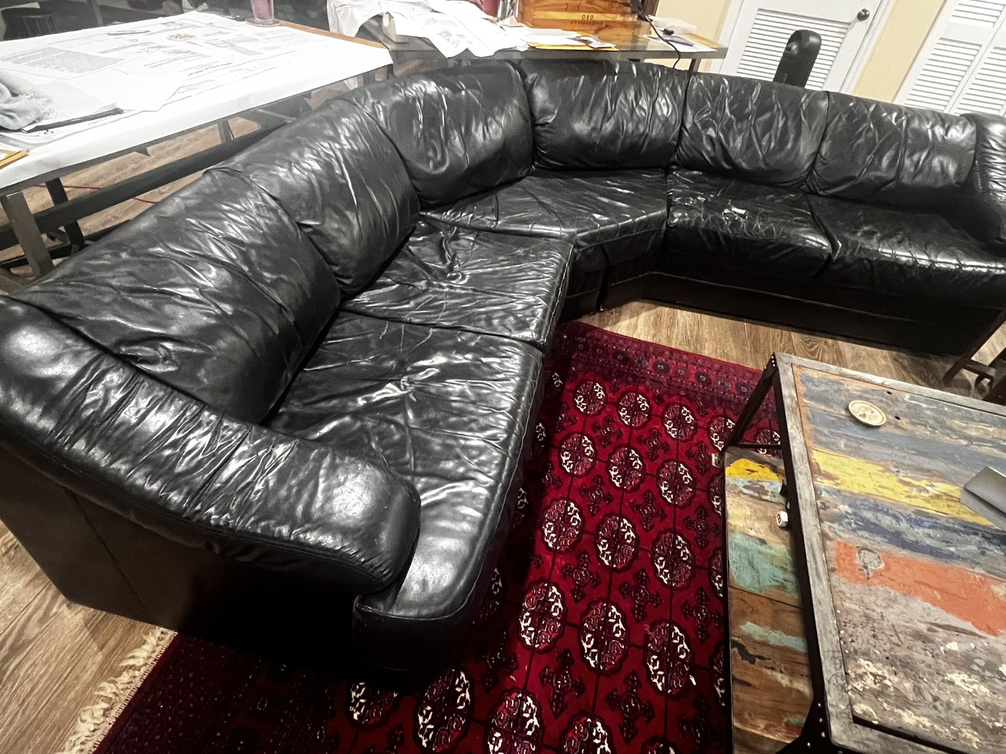 Black Leather Sectional Couch