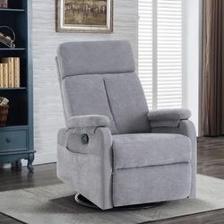 NEW - Recliner Chairs, Swivel Rocking Chair Nursery, Glider Rocker Recliner Chair for Adults, Small Nursery Recliner for Living Room, Reclining with M