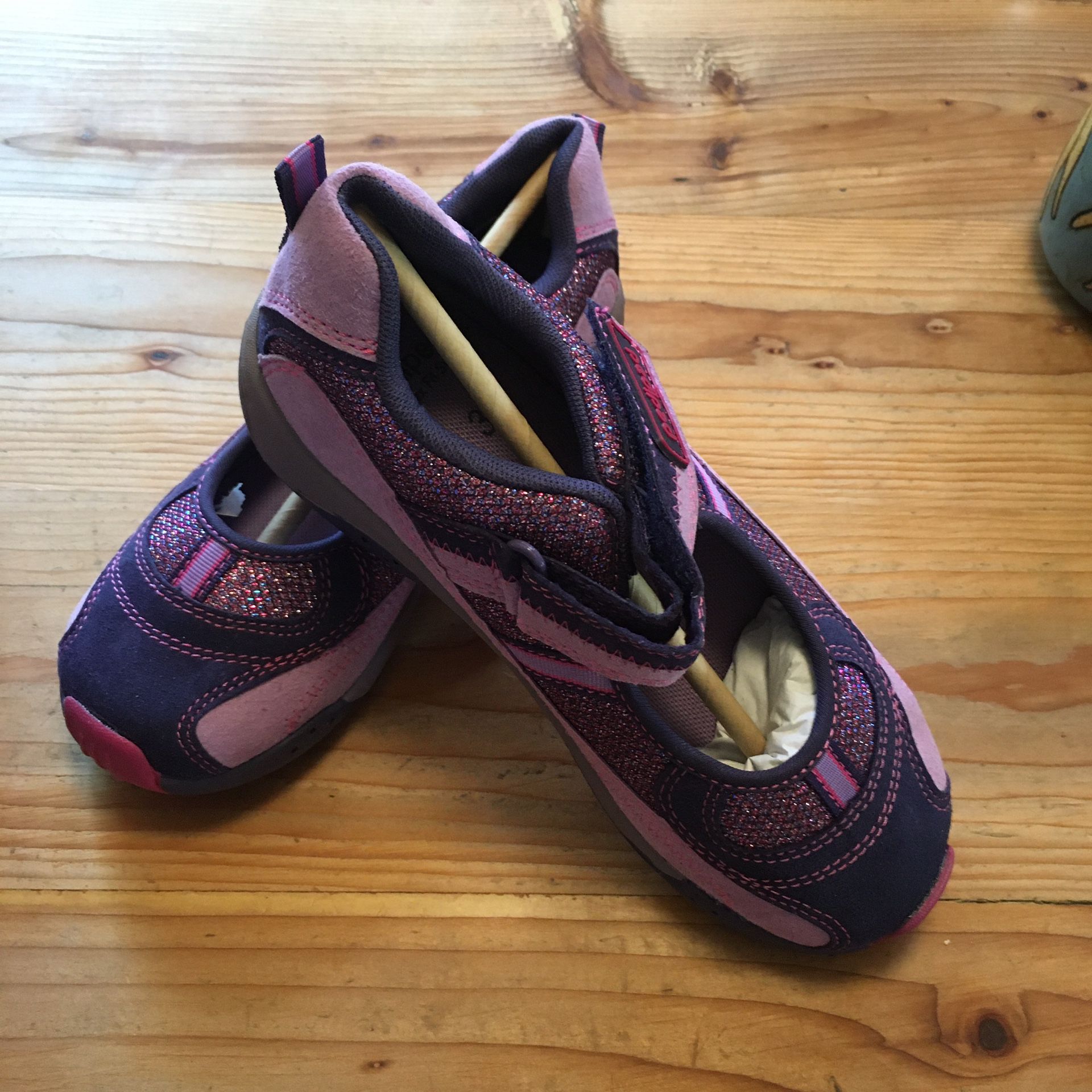 Pediped Dakota Purple Mary Jane Tennis Shoes Girl Size 1.5-2 Big Kid