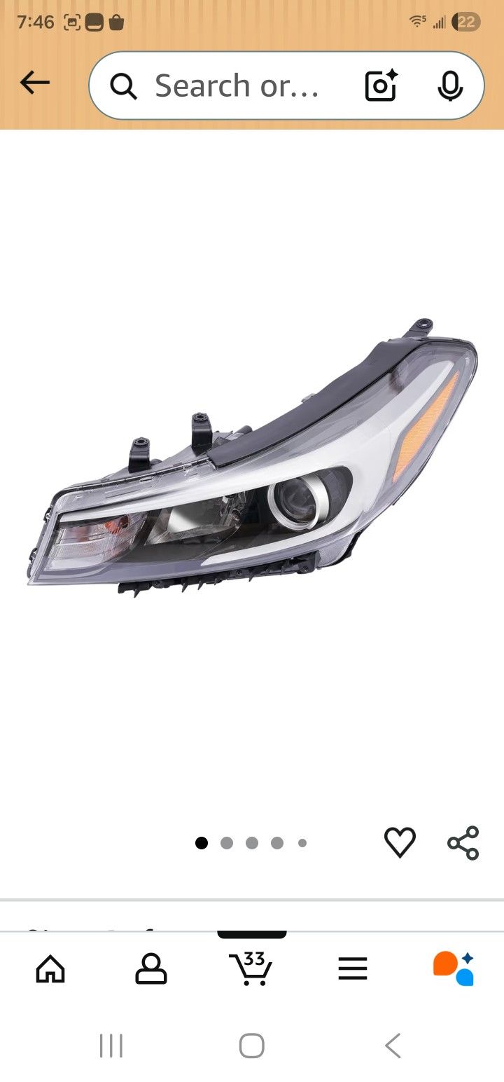 Left Headlight for 2017-2018 KIA FORTE