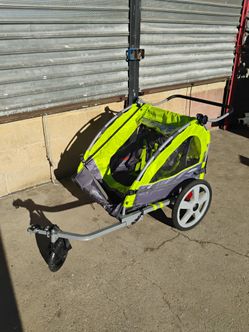 Instep Quick-N-EZ Double Tow Behind Bike Trailer for Toddlers, Kids, Converts to Stroller, Jogger, 2-in-1 Canopy, Universal Bicycle Coupler, Folding F
