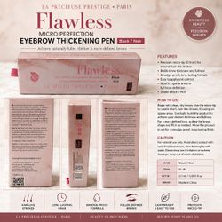 La Précieuse Prestige Paris Flawless Micro Perfection Eyebrow Thickening Pen – Black/Noir | Precision Brow Pen | Long-Lasting Smudge-Proof Formula | N