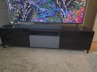 71 Inch TV Stand Ikea Besta with glassdoor and center console drawer