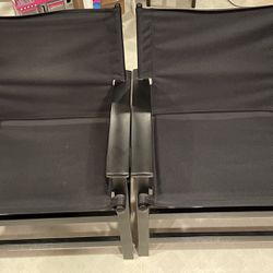 Set of 2 chairs. black. Powder coated Steel base.