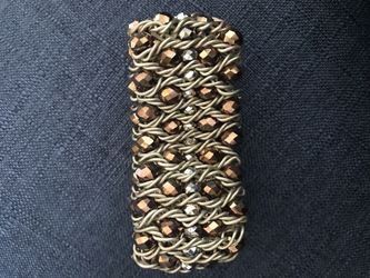 Metal stretch bracelet with AB crystals