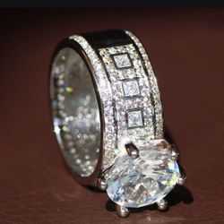 *SALE* STUNNING White Sapphire SZ Engagement Wedding Ring Sizes 5/6/10 *See My Other 500 Items*