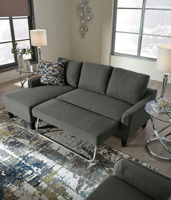 Jarreau Gray Sofa Chaise Sleeper Couch Sofa