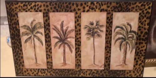 Wooden Palm Tree Decor 13 1/2" L X 23"W