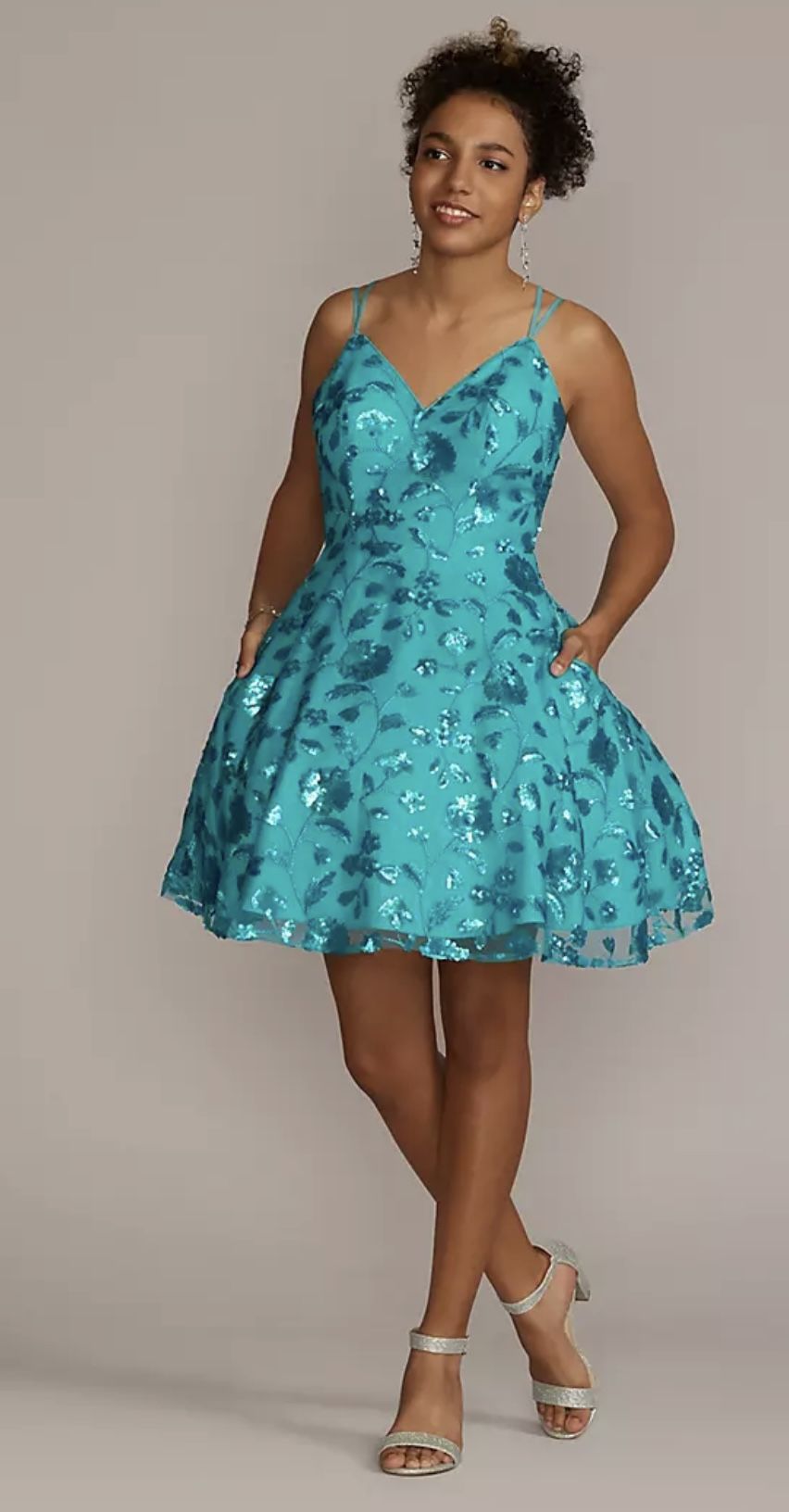 NWT Turquoise with sequins women’s dress size 10 