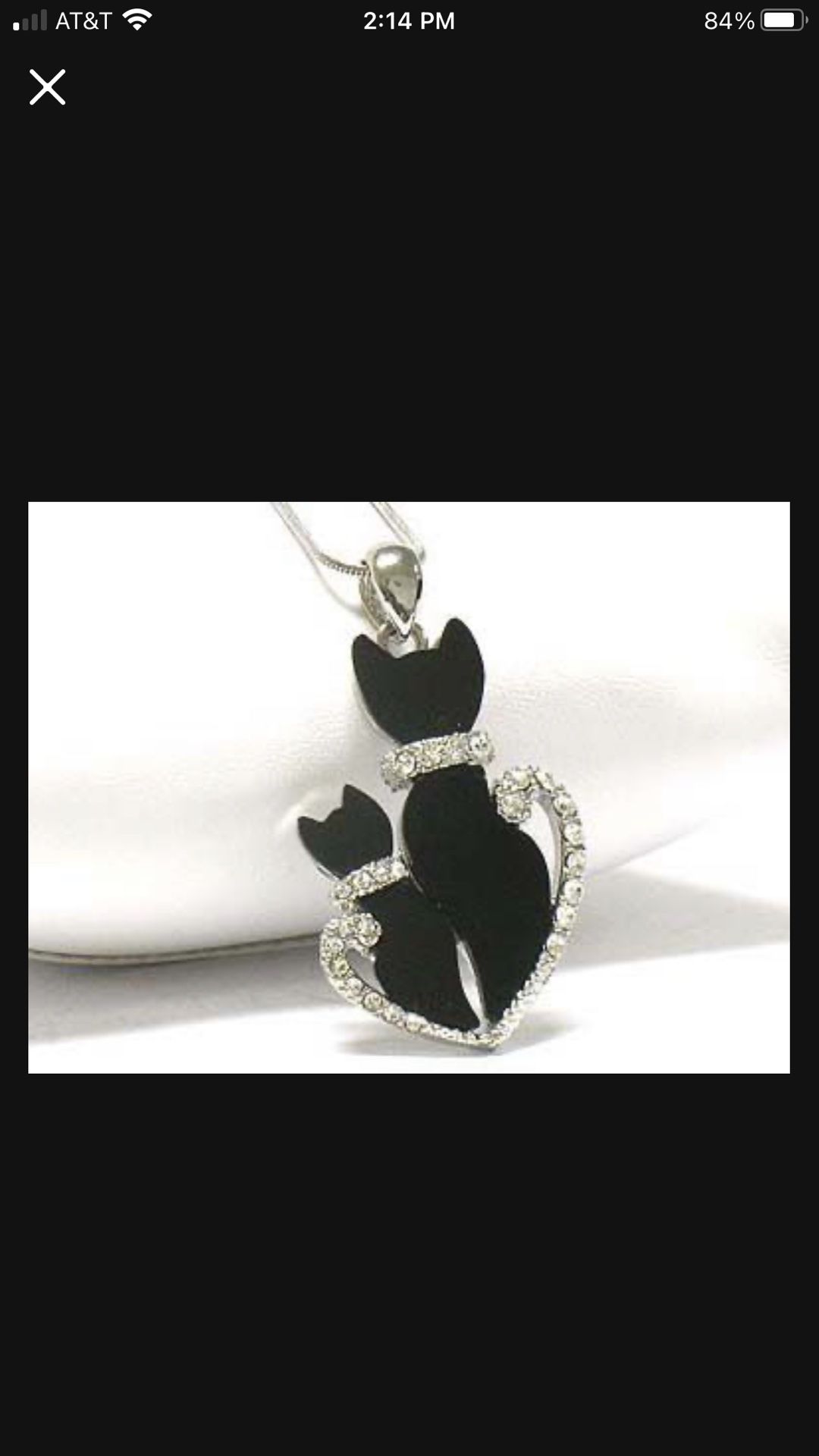 *NEW ARRIVAL* Deco Double Black Cat Crystal Necklace *See My Other 800 Items*