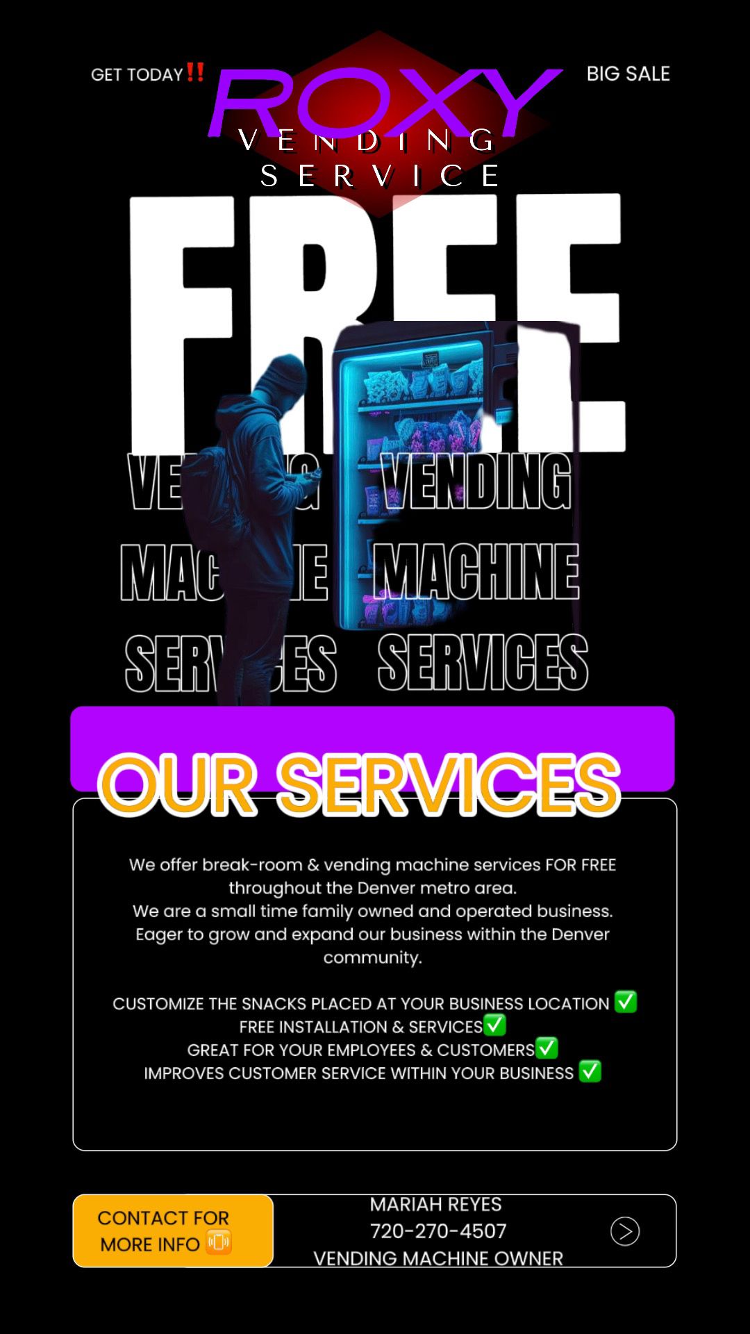 FREE vending Machine Service 