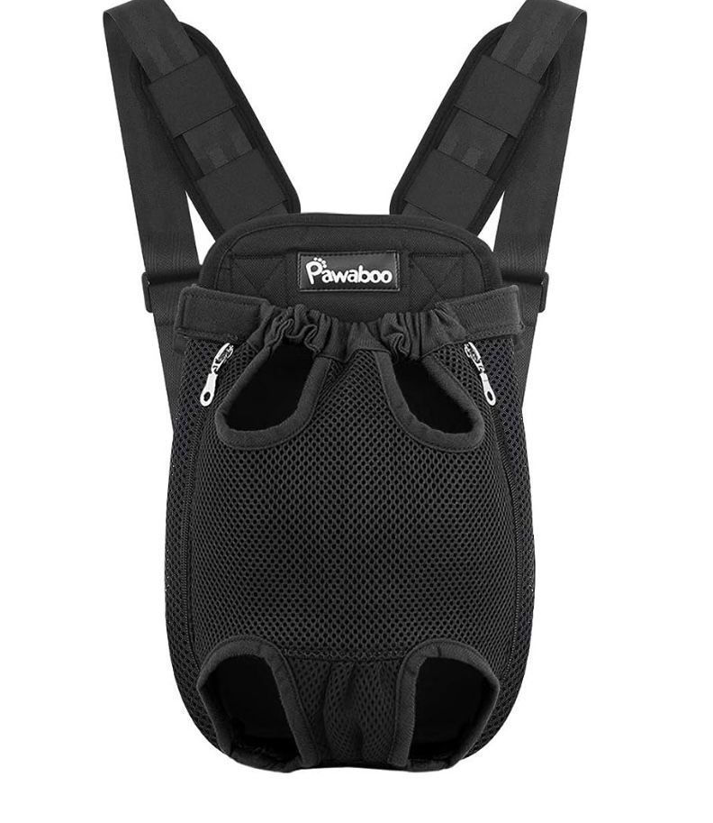 Pawaboo Pet Carrier Backpack, Adjustable Pet Front Cat Dog Carrier Backpack Travel Bag, Legs Out, Easy-Fit for Traveling Hiking Camping for Small Medi