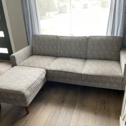 Gray Albany Park Sleeper Sofa & Ottoman