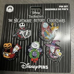 2025 Disney Nightmare Christmas 5 Booster Pin Set Lock Shock Barrel Jack Sally