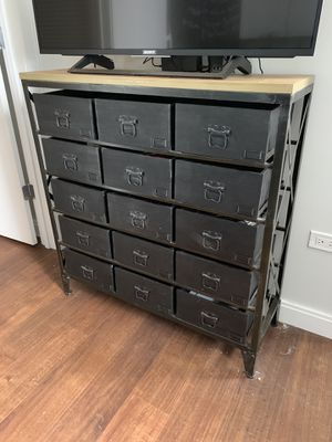 Urban Outfitters Industrial Storage Dresser Black Metal For Sale