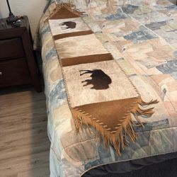 Genuine Cow Hide table Runner