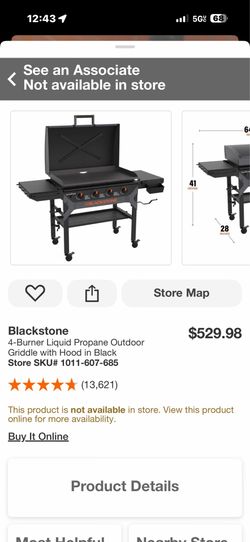 Blackstone 4-Burner Liquid Propane Outdoor Griddle with Hood in Black