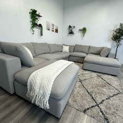 Lowell 8 Piece Grey Sectional Couch - Free Delivery