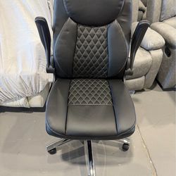 Office Ergonomic Home Office Desk Chair, Back Support Swivel Executive Office Chair with Wheels and Flip-Up Armrests, Small Gaming Chair with Adjustab