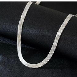 Solid .925 Sterling Silver 22" Herringbone Chain 4mm Thick 