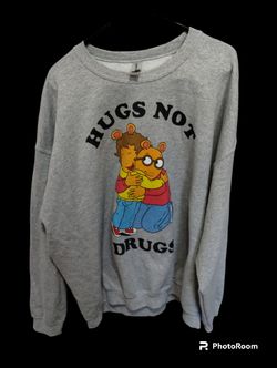 Arthur: Hugs not Drugs sweater men XXL
Brand new. No tags. Never worn. Very rare. Gildan sweater.