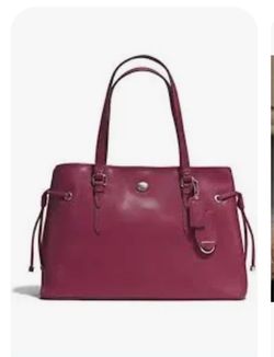 Coach F29362 Peyton Leather Drawstring Carryall Shoulder Bag Merlot