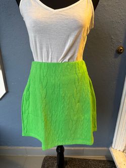 Green Cable Knit Skirt