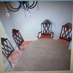 Dining Kitchen Table and 6 Chairs & Leaf