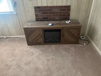 2 Farmhouse TV Stand with Electric Fireplace