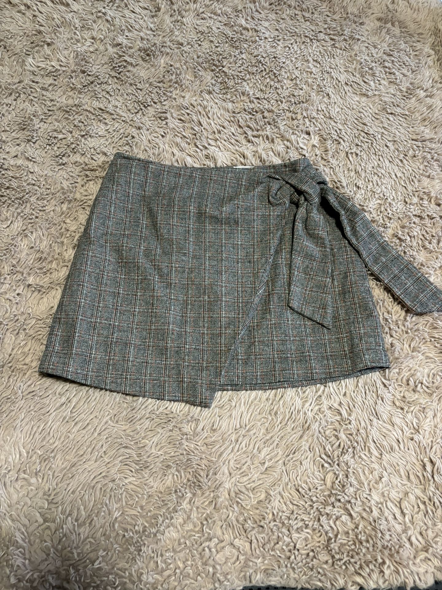 Wilfred Aritzia Women Wool Blend Wrap Mini Skirt