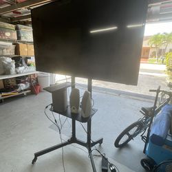 55” TV With Stand And Computer 