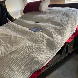 Adjustable Queen Sized Bed Frame W/ Remote: Frame Only, Mattress Is Sold.